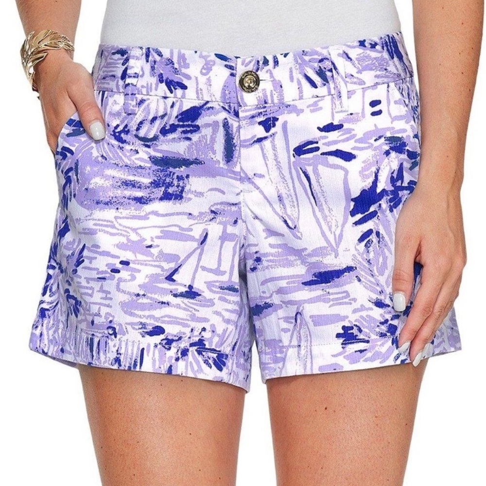 Lilly Pulitzer The Callahan Short 5” Inseam Lilac Verbena Tropical Print